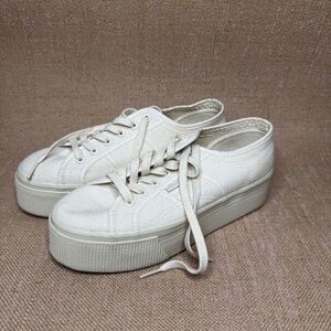 2790 Platform Canvas Sneakers - Beige Natural Avorio 38 7.5